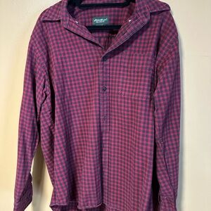Eddie Bauer Men's Red Plaid Casual Shirt 100% Cotton